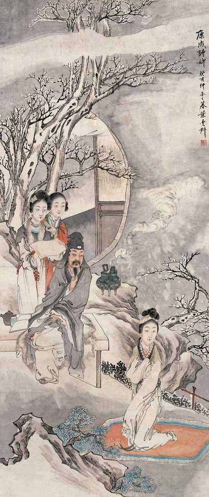 叶曼叔 仕女人物 立轴